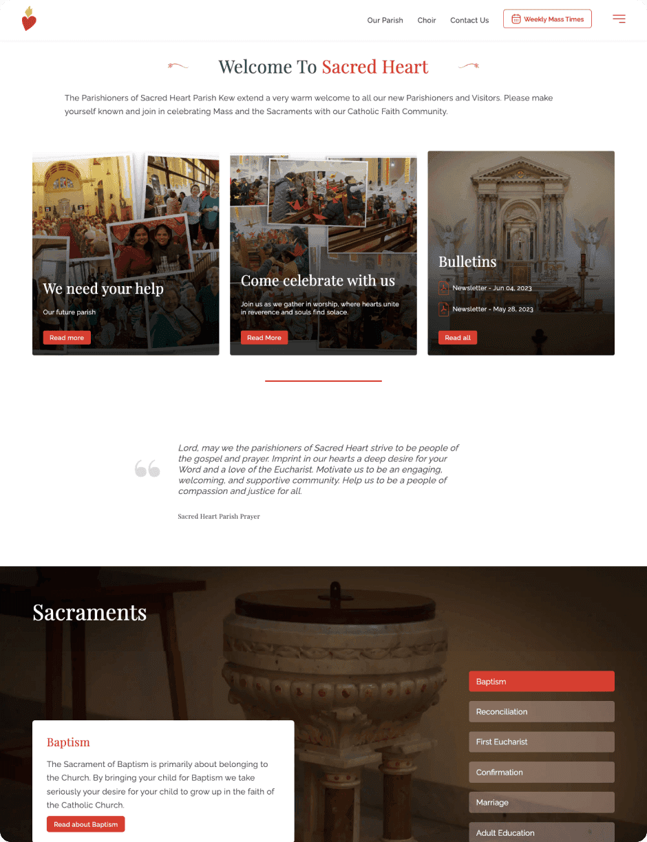 Sacred Heart Church Banner